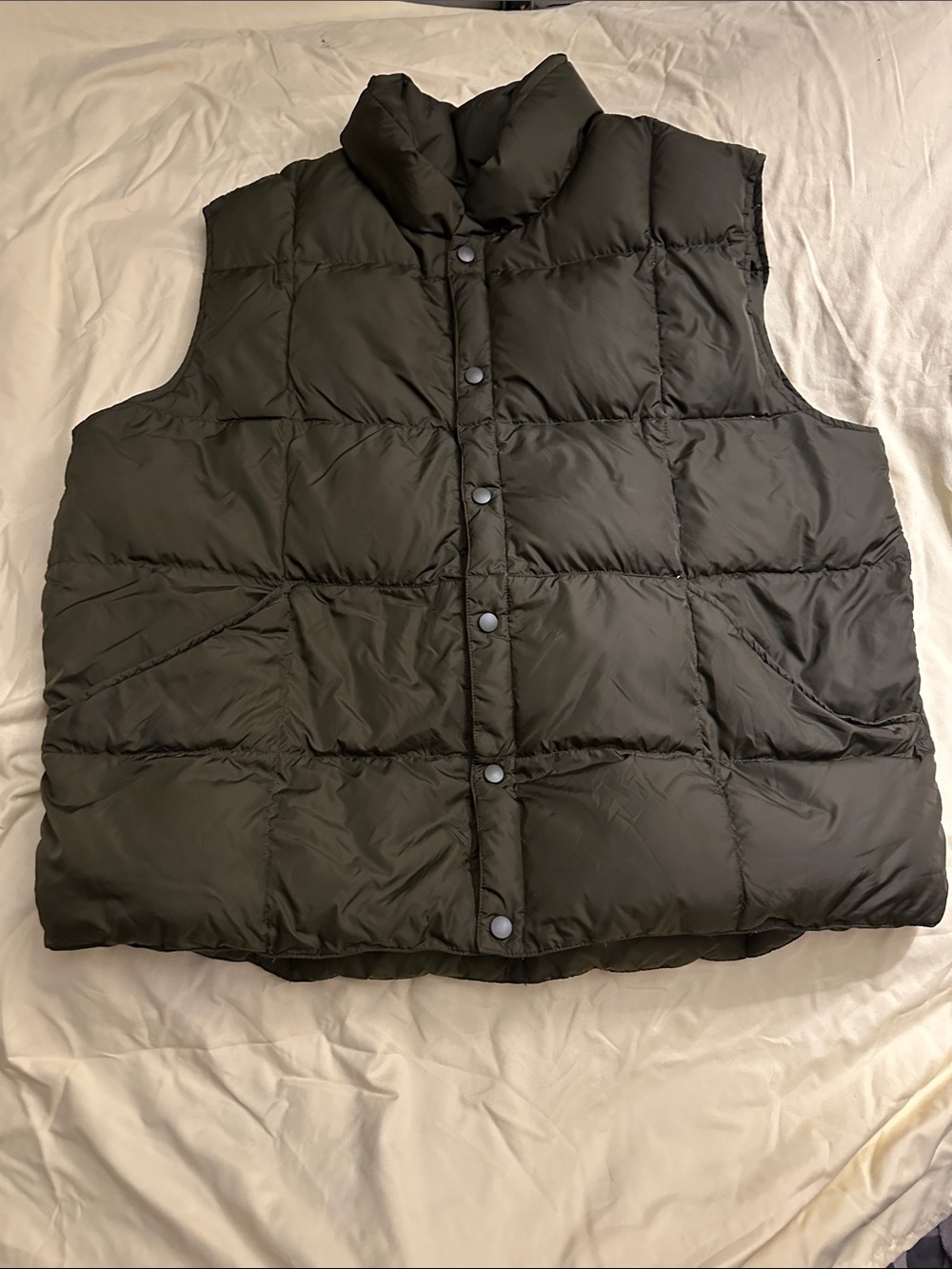 Lands End Men's Quilted Down Puffer Vest - Forest Green